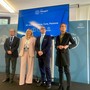 Da sinistra, il professor Antonio Spanevello, Laura Dalla Vecchia, Luca Damiani, Chiara Maugeri