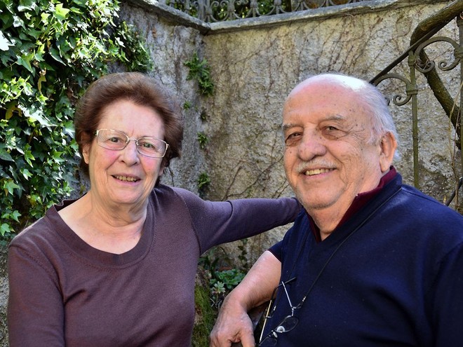 Nanni Svampa con la moglie Dina