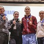 Roberta Dominici, seconda da sinistra, con le altre atlete andate a podio Roberta Dominici, seconda da sinistra, con le altre atlete andate a podio
