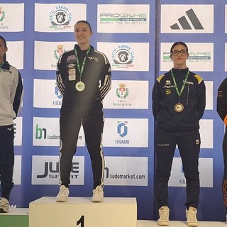 Roberta Dominici sul gradino più alto del podio per il kata U21 alla E-Work Arena di Busto
