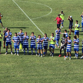I Tigrotti esultano dopo la vittoria con l'Oltrepò