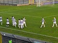 La festa biancoblù dopo l'1-0 di Desogus