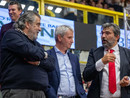 Da sinistra: Malerba, Galimberti e Pirola alla e-work Arena di Busto (foto Galbiati) Da sinistra: Malerba, Galimberti e Pirola alla e-work Arena di Busto (foto Galbiati)