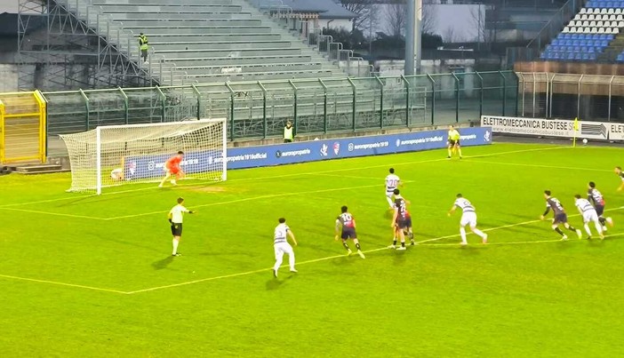 Il rigore sbagliato da Desogus al 45'