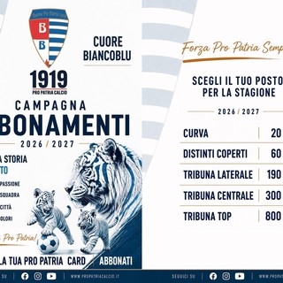 La grafica della Pro Patria sugli abbonamenti