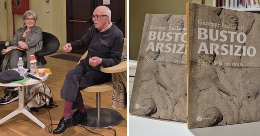 Giuseppe Pacciarotti con Marilena Lualdi e la copertina del suo libro