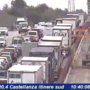 Le immagini della coda vista dalla webcam di Autostrade per l'Italia