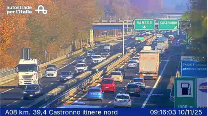 Le immagini della webcam di Autostrade per l'Italia