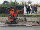 Nel riquadro, Annalisa Berni, responsabile ciclo idrico integrato Alfa, Luca Lolaico, direttore generale Alfa, Emanuele Antonelli, sindaco Busto Arsizio, Fabio Bandera, direttore tecnico Alfa