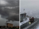 Nelle immagini dell'esperto e fotografo Gianluca Bertoni il passaggio della &quot;shelf cloud&quot; o nube a forma di mensola che ha quasi lambito i tetti delle case a Varese e il risveglio innevato di questa mattina allo Stelvio