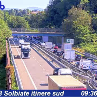 Le code in direzione Nord (foto webcam Autostrade per l'Italia)