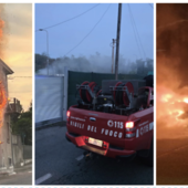 Da sinistra: l'incendio a Busto, l'intervento a Cassano e l'auto in fiamme a Varese Da sinistra: l'incendio a Busto, l'intervento a Cassano e l'auto in fiamme a Varese