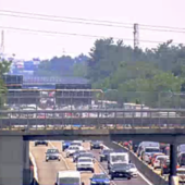 La coda dopo l'incidente vista dalla webcam di Autostrade per l'Italia