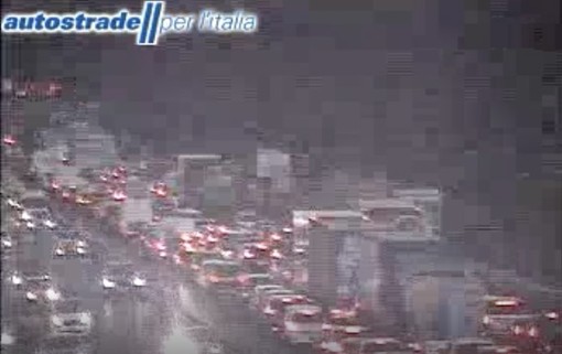 La situazione traffico vista dalla webcam di Autostrade per l'Italia