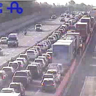 Le code di questa mattina viste dalla webcam di Autostrade per l'Italia