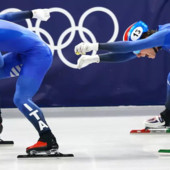 Short track, bronzo azzurro nella staffetta maschile 5.000 metri Short track, bronzo azzurro nella staffetta maschile 5.000 metri