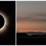 A sinistra: la splendida immagine dell'eclissi totale immortalata da Stefano Malinverno. A destra: un frame del video girato da Maurizio Moretti A sinistra: la splendida immagine dell'eclissi totale immortalata da Stefano Malinverno. A destra: un frame del video girato da Maurizio Moretti