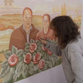 La signora Valeria mentre dipinge