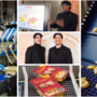 Raddoppia lo stabilimento di Lonate Ceppino dello Scoiattolo: al centro dall'alto Matteo Di Caro vicino ai paesi del mondo in cui arrivano ravioli e pasta fresca varesini, quindi con il fratello Max Di Caro, dg dell'azienda, e a destra i tortelloni in produzione