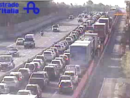Le code di questa mattina viste dalla webcam di Autostrade per l'Italia Le code di questa mattina viste dalla webcam di Autostrade per l'Italia
