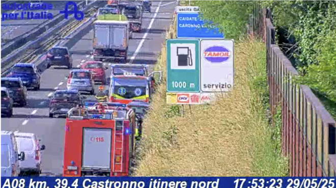 L'incidente visto dalle telecamere di Autostrade per l'Italia