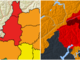 L'allerta rossa e arancione per la provincia di Varese (rossa nel nord, cioè zona laghi e Prealpi) della protezione civile e, a destra, quella di Meteo Svizzera