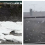 A destra: la grandine in strada a Laveno. A sinistra: i chicchi su Sangiano (dai video di NatualMeteo) A destra: la grandine in strada a Laveno. A sinistra: i chicchi su Sangiano (dai video di NatualMeteo)