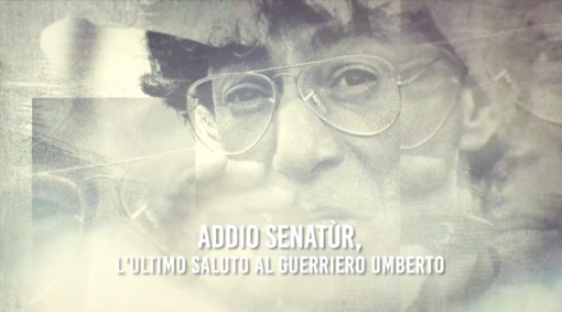 L'immagine di copertina della sigla della diretta del funerale di Umberto Bossi domani su Rete55