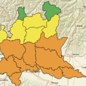 La mappa delle allerte di Regione Lombardia La mappa delle allerte di Regione Lombardia