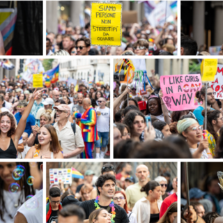 La marea del Varese Pride che ieri ha sfilato nel capoluogo (foto Galbiati)