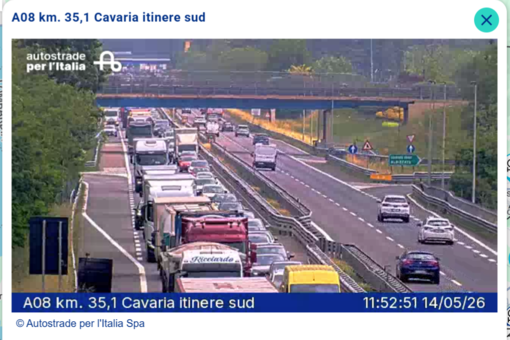 Code immortalate dalla webcam di Autostrade per l'Italia