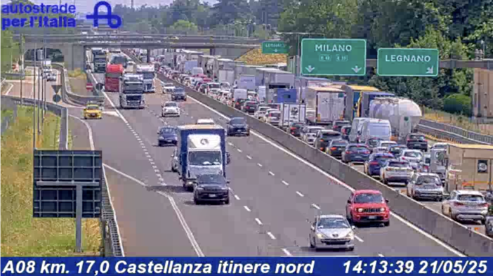 La situazione del traffico vista dalle telecamere di Autostrade per l'Italia