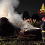 L'intervento dei vigili del fuoco in via Giotto a Tradate