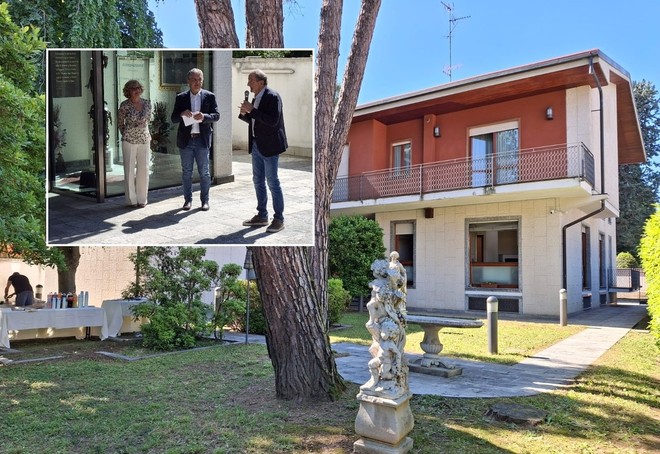 La residenza di via Catullo, nel riquadro Paola Magistrelli, Ettore Mazzucchelli, Emanuele Antonelli