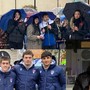 Nella foto: in alto la Uyba in piazza Santa Maria, sotto la rappresentanza dei giovani calciatori della Pro Patria e Anja Nella (Futura Volley) che vivrà le Olimpiadi nella sua Bormio