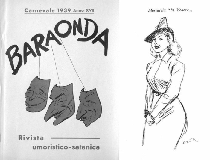 Una spiritosa caricatura della 'diva' tratta dalla rivista satirica bustese 'La Baraonda' nata proprio nel 1939 e che per qualche decennio sarebbe uscita nei giorni del Carnevale per mettere alla berlina i personaggi più conosciuti della città Una spiritosa caricatura della 'diva' tratta dalla rivista satirica bustese 'La Baraonda' nata proprio nel 1939 e che per qualche decennio sarebbe uscita nei giorni del Carnevale per mettere alla berlina i personaggi più conosciuti della città