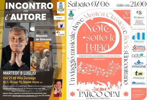 Maurizio de Giovanni incanta ancora Olgiate Olona. E la musica accende Villa Gonzaga