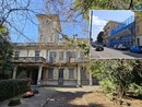 Villa Milani. Nel riquadro i ponteggi in via XX Settembre