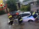 Le operazioni dei vigili del fuoco questa mattina nel comasco