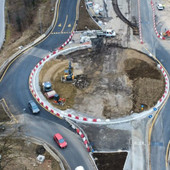 Foto d'archivio del cantiere per la realizzazione della rotatoria della superstrada a Vergiate Foto d'archivio del cantiere per la realizzazione della rotatoria della superstrada a Vergiate