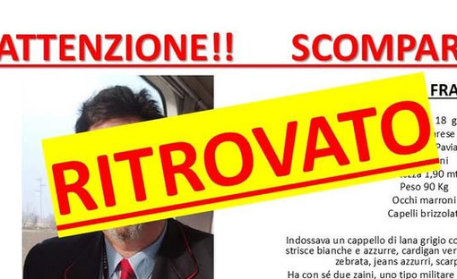 Ritrovato sano e salvo il 52enne scomparso ieri