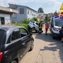 Le immagini dell'incidente avvenuto nel pomeriggio di oggi in via Tagliamento a Varese