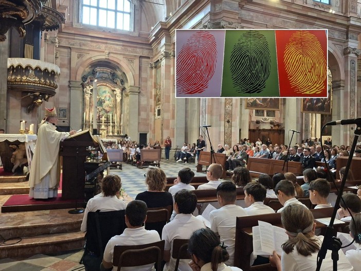 L'arcivescovo Delpini fra i bambini, in San Giovanni. Nel riquadro, dettaglio della nuova opera Urbansolid nella sede della cooperativa Rezzara, in via Miani L'arcivescovo Delpini fra i bambini, in San Giovanni. Nel riquadro, dettaglio della nuova opera Urbansolid nella sede della cooperativa Rezzara, in via Miani
