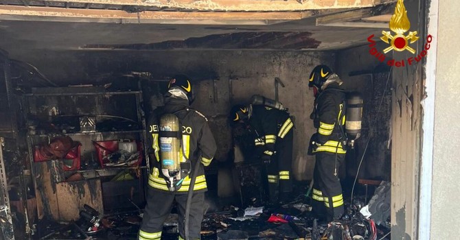 I vigili del fuoco sul posto