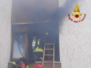 I vigili del fuoco sul posto I vigili del fuoco sul posto