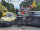 Scontro tra auto lungo la Provinciale 69 a Laveno: tre persone ferite