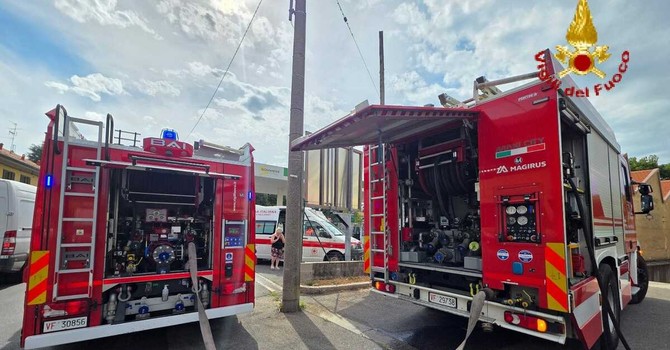 I vigili del fuoco a Cassano Magnago