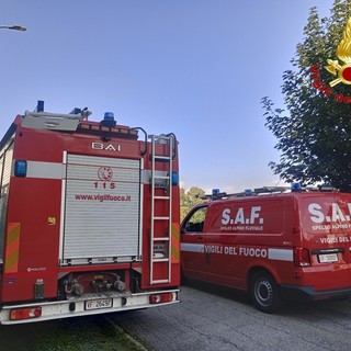I vigili del fuoco in azione a Maccagno