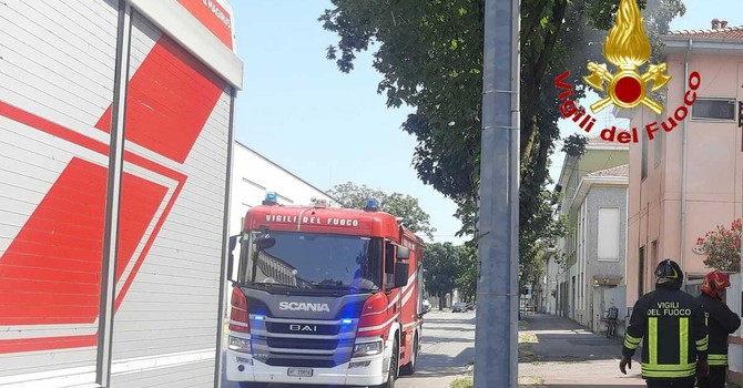I vigili del fuoco sul posto