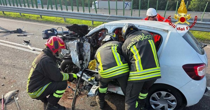 Le auto coinvolte nell'incidente